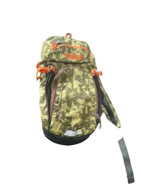 CamelBak Mini M.U.L.E. Olive Green Camo Backpack with Orange Accents